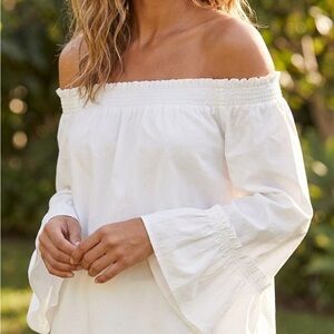 Banana Republic Off-the-shoulder White Blouse